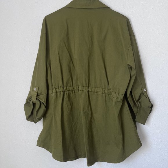 NWT Jacket lightweight Olive Green Belted Utility size 8 - Picture 4 of 8